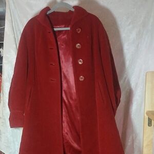 VINTAGE Red Wool Coat